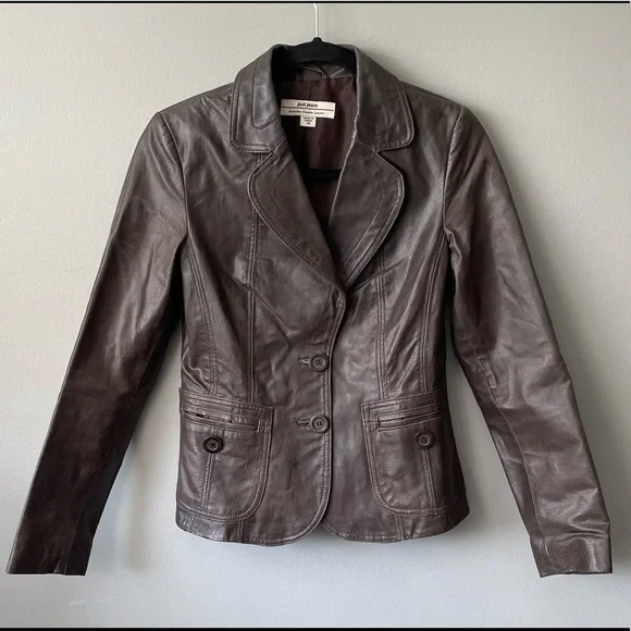 Just Jeans Brown Leather Jacket - Picture 1 of 3